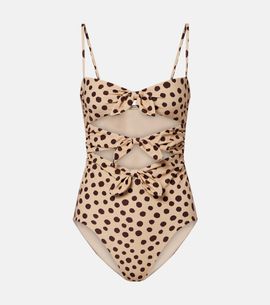 Valentino Valentino Polka-dot cutout swimsuit