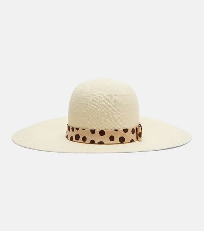 Valentino Valentino Polka-dot straw boater hat