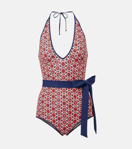 Valentino Valentino Printed belted swimsuit