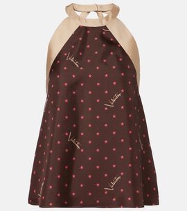 Valentino Valentino Printed halterneck silk twill top
