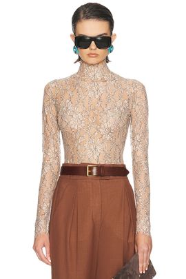Valentino Valentino Rebrode Lace Bodysuit Top