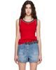 Valentino Valentino Red Knit Cotton VLogo Tank Top - 1