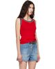 Valentino Valentino Red Knit Cotton VLogo Tank Top - 2