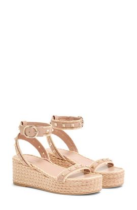 Valentino Valentino Rockstud Ankle Strap Espadrille Platform Sandal