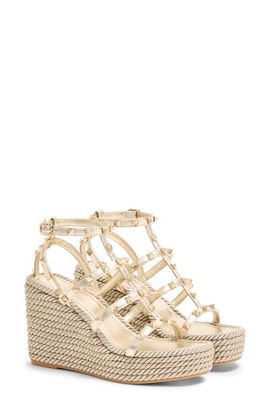 Valentino Valentino Rockstud Espadrille Wedge Sandal
