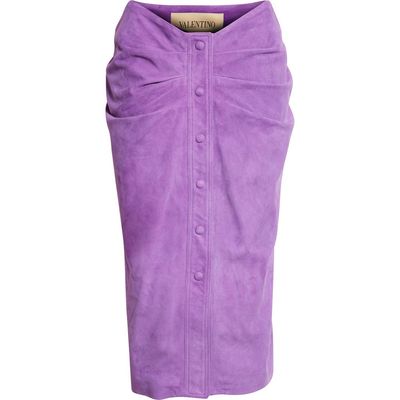 Valentino Valentino Ruched Suede Skirt