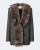 Valentino Valentino Shearling-trimmed wool-blend bouclé blazer - 1