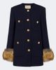Valentino Valentino Shearling-trimmed wool-blend tweed jacket - 1