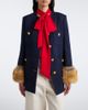 Valentino Valentino Shearling-trimmed wool-blend tweed jacket - 2