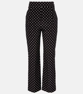 Valentino Valentino Silk crÃªpe de chine polka-dot straight pants