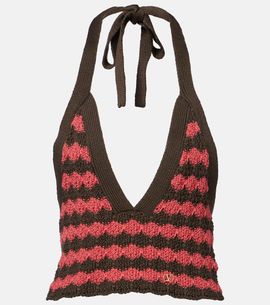 Valentino Valentino Striped knitted cotton crop top