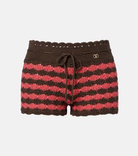 Valentino Valentino Striped knitted cotton shorts