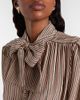Valentino Valentino Striped tie-neck silk midi dress - 4