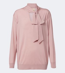 Valentino Valentino Tie-neck oversized wool sweater
