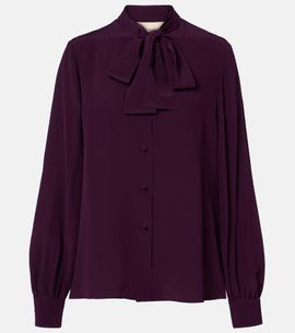 Valentino Valentino Tie-neck silk crêpe de chine blouse