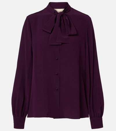 Valentino Valentino Tie-neck silk crêpe de chine blouse