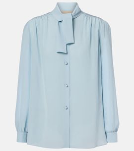 Valentino Valentino Tie-neck silk crêpe de chine shirt