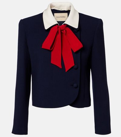 Valentino Valentino Tie-neck virgin wool jacket