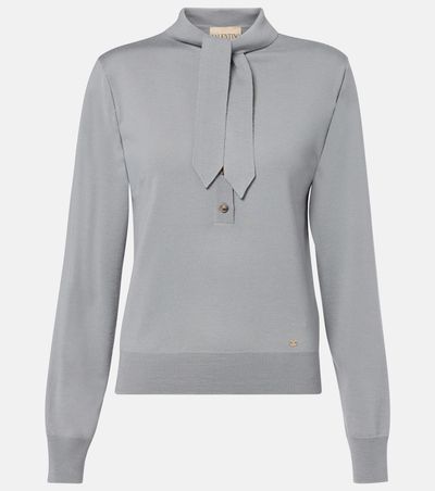 Valentino Valentino Tie-neck virgin wool sweater