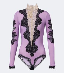 Valentino Valentino Turtleneck lace-trimmed bodysuit