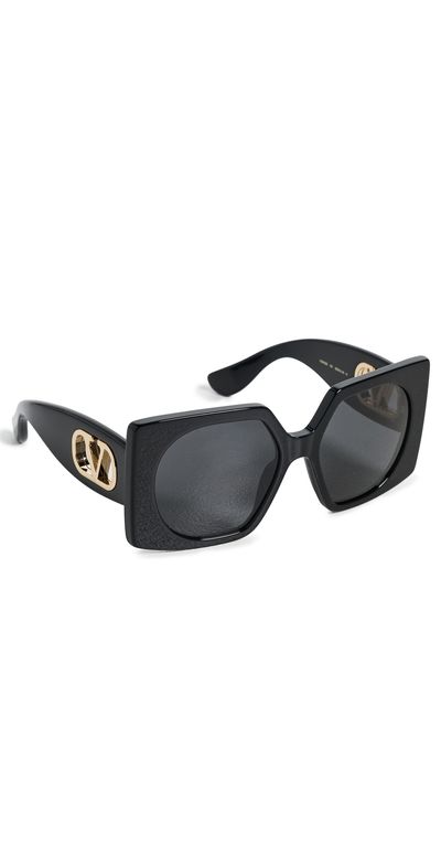 Valentino Valentino Vain Bold Sunglasses Black-Black-Grey One