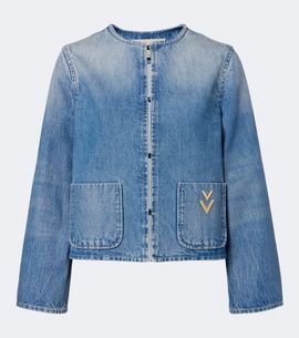 Valentino Valentino VGold faded denim jacket