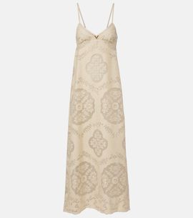 Valentino Valentino VGold floral cotton-blend maxi dress