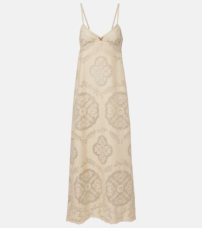 Valentino Valentino VGold floral cotton-blend maxi dress