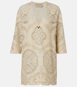 Valentino Valentino VGold floral cotton-blend tunic