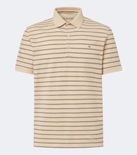 Valentino Valentino VGold striped cotton polo shirt