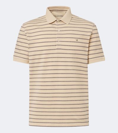 Valentino Valentino VGold striped cotton polo shirt