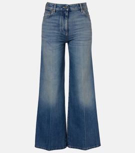 Valentino Valentino VGold wide-leg faded jeans