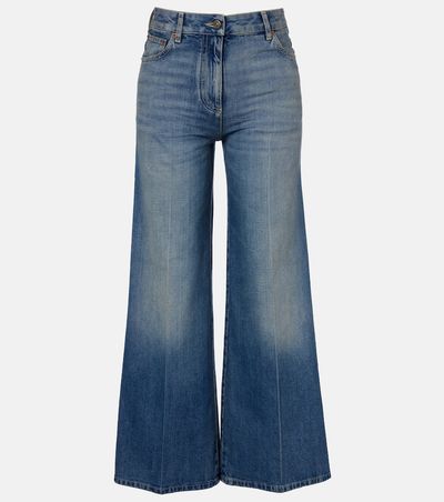 Valentino Valentino VGold wide-leg faded jeans