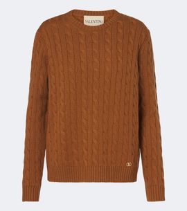Valentino Valentino VLogo cable-knit cashmere sweater