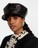 Valentino Valentino VLogo leather newsboy cap - 2