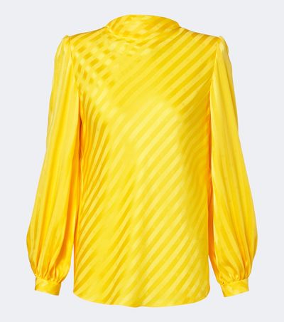 Valentino Valentino VLogo striped silk jacquard blouse