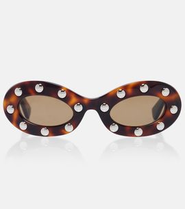 Valentino Valentino VLogo studded oval sunglasses