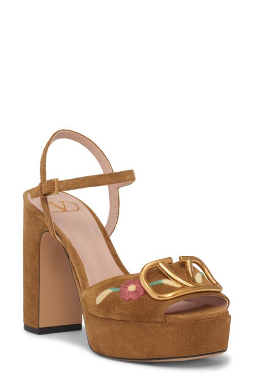 Valentino Valentino VLOGO Sunflower Embroidered Platform Sandal