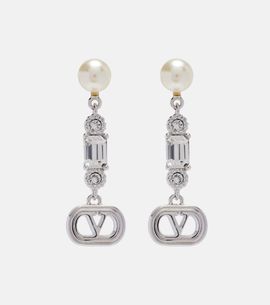 Valentino Valentino VLogo SwarovskiÂ®-embellished drop earrings