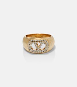 Valentino Valentino VLogo SwarovskiÂ®-embellished ring
