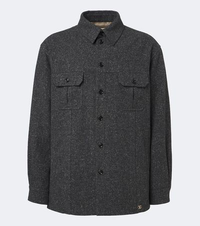 Valentino Valentino VLogo wool and silk-blend overshirt