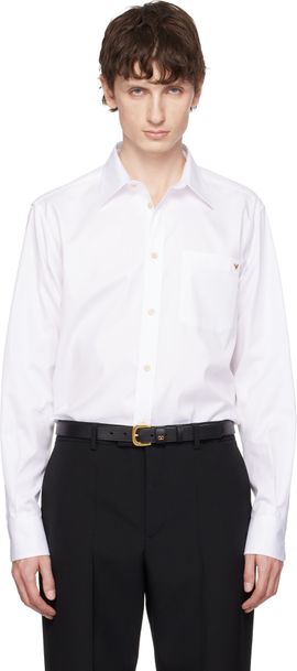Valentino Valentino White Oxford Cotton VGold Shirt