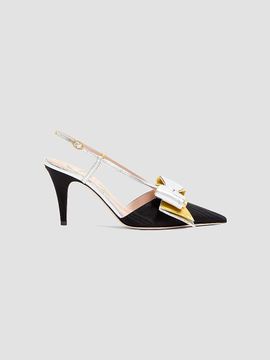 Valentino Valentino Women's Bowow Slingback 85MM Pumps in Moirè Fabric