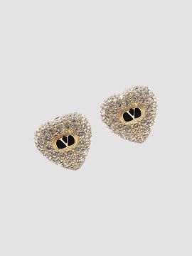 Valentino Valentino Women's Coeur Royal Earrings in Metal, Enamel and Swarovski Crystals
