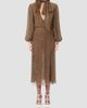 Valentino Valentino Women's Creponne Lamé Dress With Embroidered Fauve Eclat Print - 3