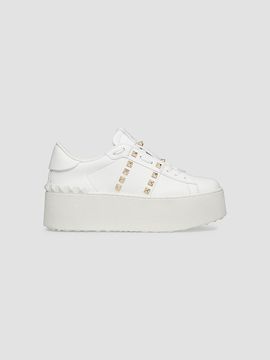 Valentino Valentino Women's Flatform Rockstud Untitled Sneakers in Calfskin