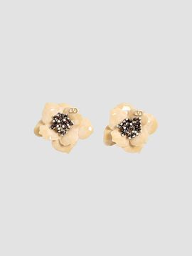 Valentino Valentino Women's Fleur Lumineuse Earring in Metal, Enamel and Fabric