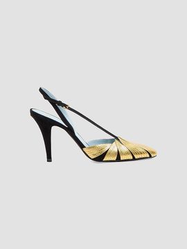 Valentino Valentino Women's Foliefoliage Suede Slingback Pumps 90MM