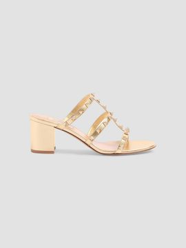 Valentino Valentino Women's Rockstud 60MM Slide Sandals in Laminated Nappa