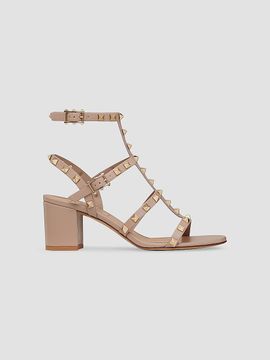 Valentino Valentino Women's Rockstud Calfskin Ankle Strap Sandals